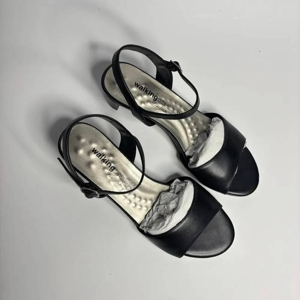 Walking Cradles Lydia Pump in Black Leather